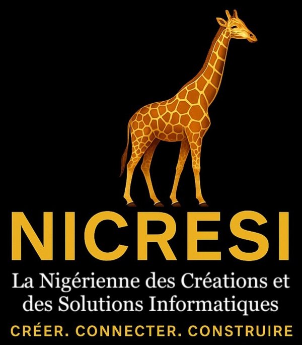 Logo NICRESI : une girafe dorée au-dessus du nom NICRESI